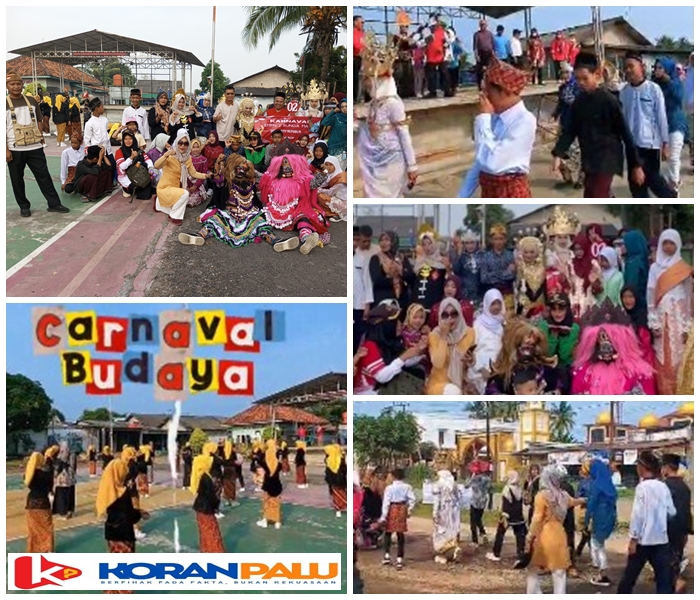 SMP 2 Bunga Mayang, Lampung Utara, ikuti kegiatan karnaval budaya dalam rangka menyambut HUT Kemerdekaan Republik Indonesia ke-80 tahun 2025.