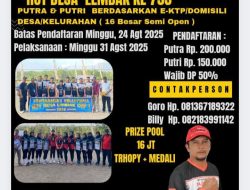 Gelar Tournament Volleyball Cup 2, Desa Lembak Semarakkan HUT ke-753