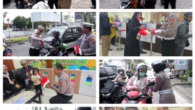 Bersatu Berdaulat, Rakyat Sejahtera, Indonesia Maju: Polantas Gresik Tebarkan Semangat Kemerdekaan