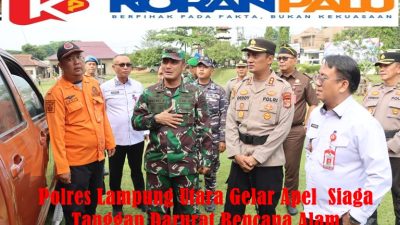 Kegiatan apel dipimpin langsung Kapolres Lampung Utara AKBP Deddy Kurniawan dihadiri oleh Dandim 0412 Letkol Inf Roni Faturohman.