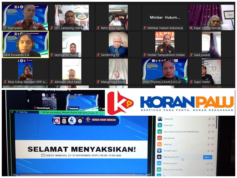 Bersama Mimbar Hukum Indonesia (MHI,) Asosiasi Keluarga Pers Indonesia (AKPERSI) menggelar Pelatihan Jurnalistik Hukum, secara daring pada 22–23 November 2025.
