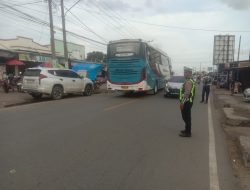 Cegah Kemacetan Pasar Beduk, Sat Lantas Lampura Turun Langsung