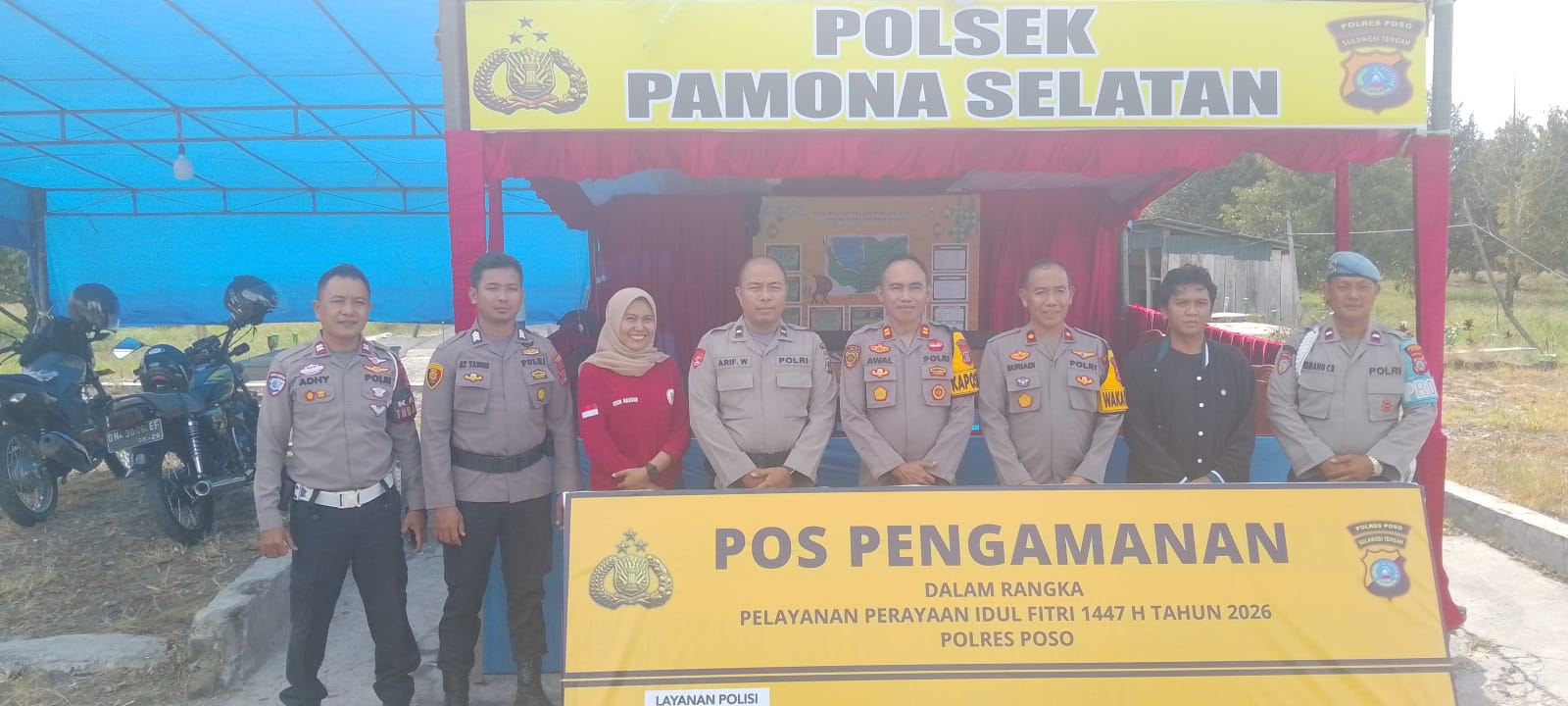 Wakapolres Poso saat melakukan pengecekan Pos Pengamanan Mudik, belum lama ini.